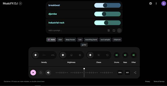 هوش مصنوعی خلق موسیقی با MusicFX موزیک اف ایکس